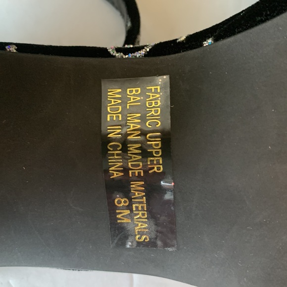 Vintage Y2K Studio HD2 2000’s Black & Silver Glitter Block Heels - Size 8 - Picture 9 of 9